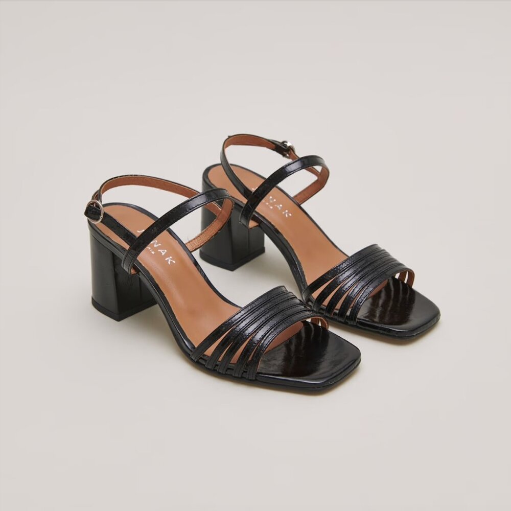 NEW Jonak Vivienne Heeled Sandals - Black | Size 38 (US 7)